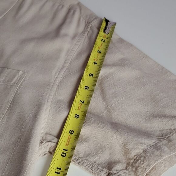 L BAMBOO JAMES TATTERSALL NATURAL KHAKI TAN LONG SLEEVE BUTTON DOWN SHIRT large - Picture 4 of 12